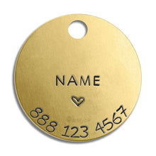Load image into Gallery viewer, Large Tag - Gold Colour (with number)