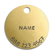 Load image into Gallery viewer, Large Tag - Gold Colour (with number)