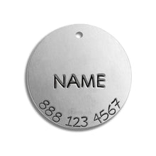 Load image into Gallery viewer, Small Tag - Silver Colour (with number)