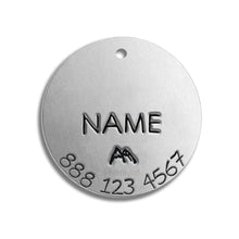 Load image into Gallery viewer, Small Tag - Silver Colour (with number)