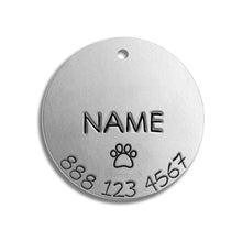 Load image into Gallery viewer, Small Tag - Silver Colour (with number)
